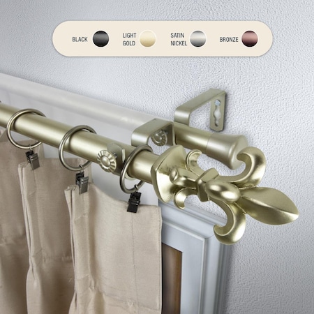 Kd 1 in. Silas Double Curtain Rod with 48 to 84 in. Extension, Gold KD3723289